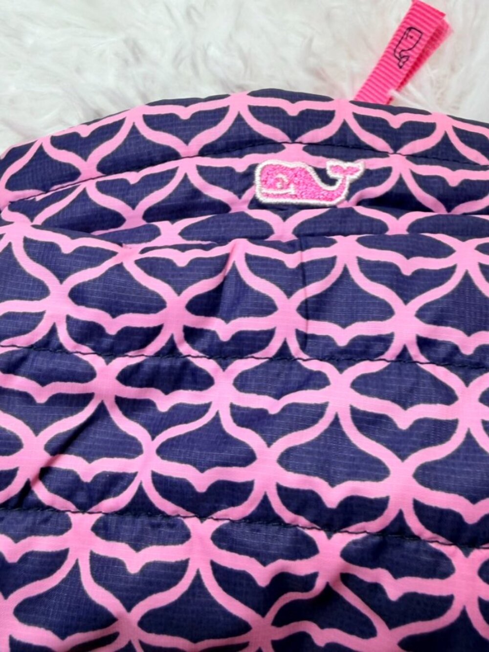 Vineyard Vines Baby Girls Quilted Puffer Jacket 0-3M Pink Navy - Picture 7 of 11
